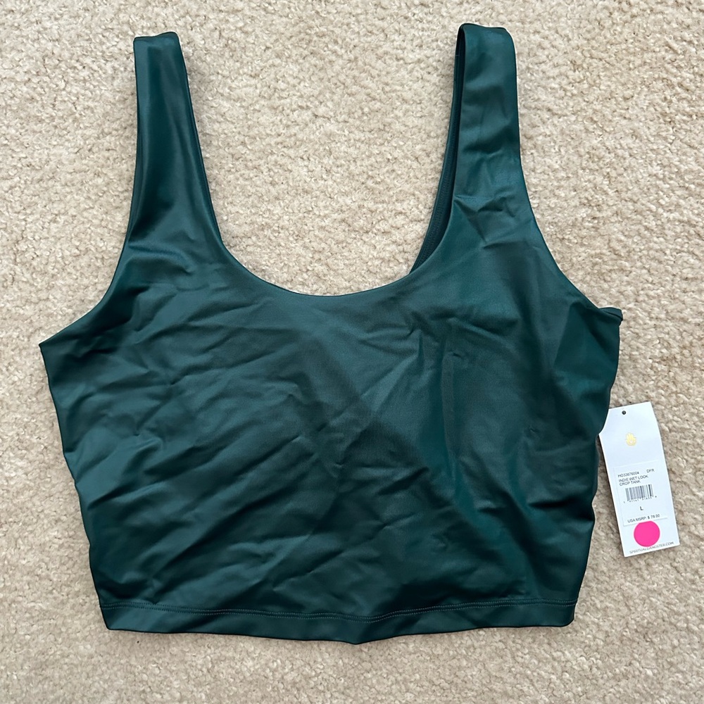 Spiritual Gangster Dark Green Crop Top